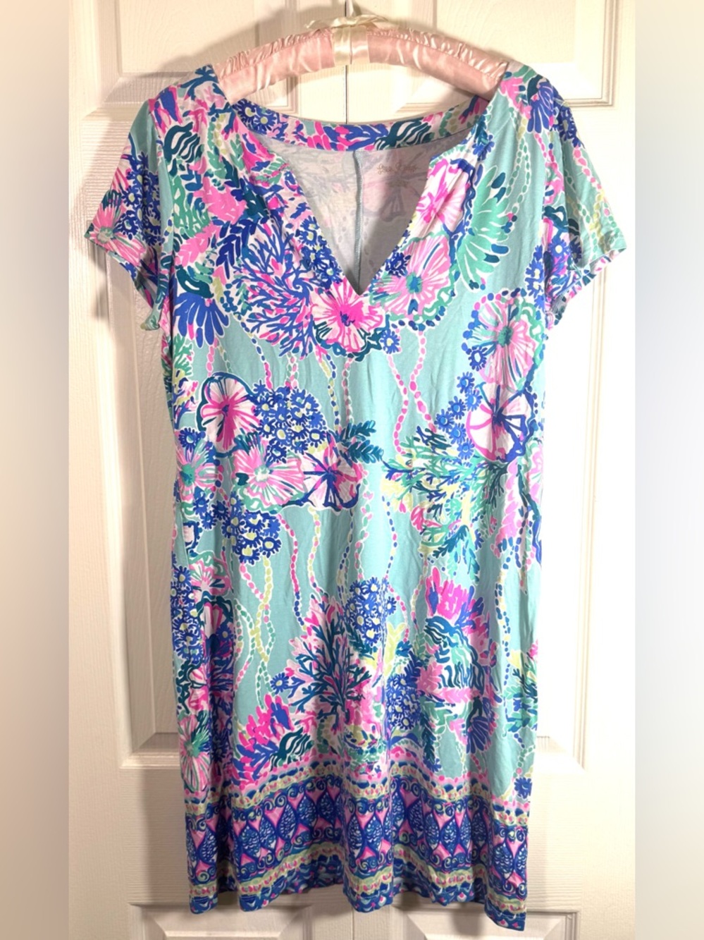 Lilly Pulitzer Sophiletta Short Sleeve Dress – Beach You To It Print Size L